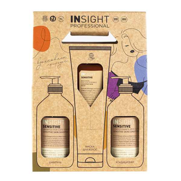 INSIGHT, Набор для волос Sensitive, 400/400/250 мл.