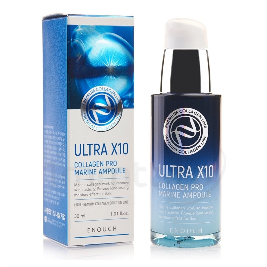 ENOUGH, Увлажняющая сыворотка для лица с коллагеном Ultra X10 Collagen Pro Marine Ampoule, 30 мл.