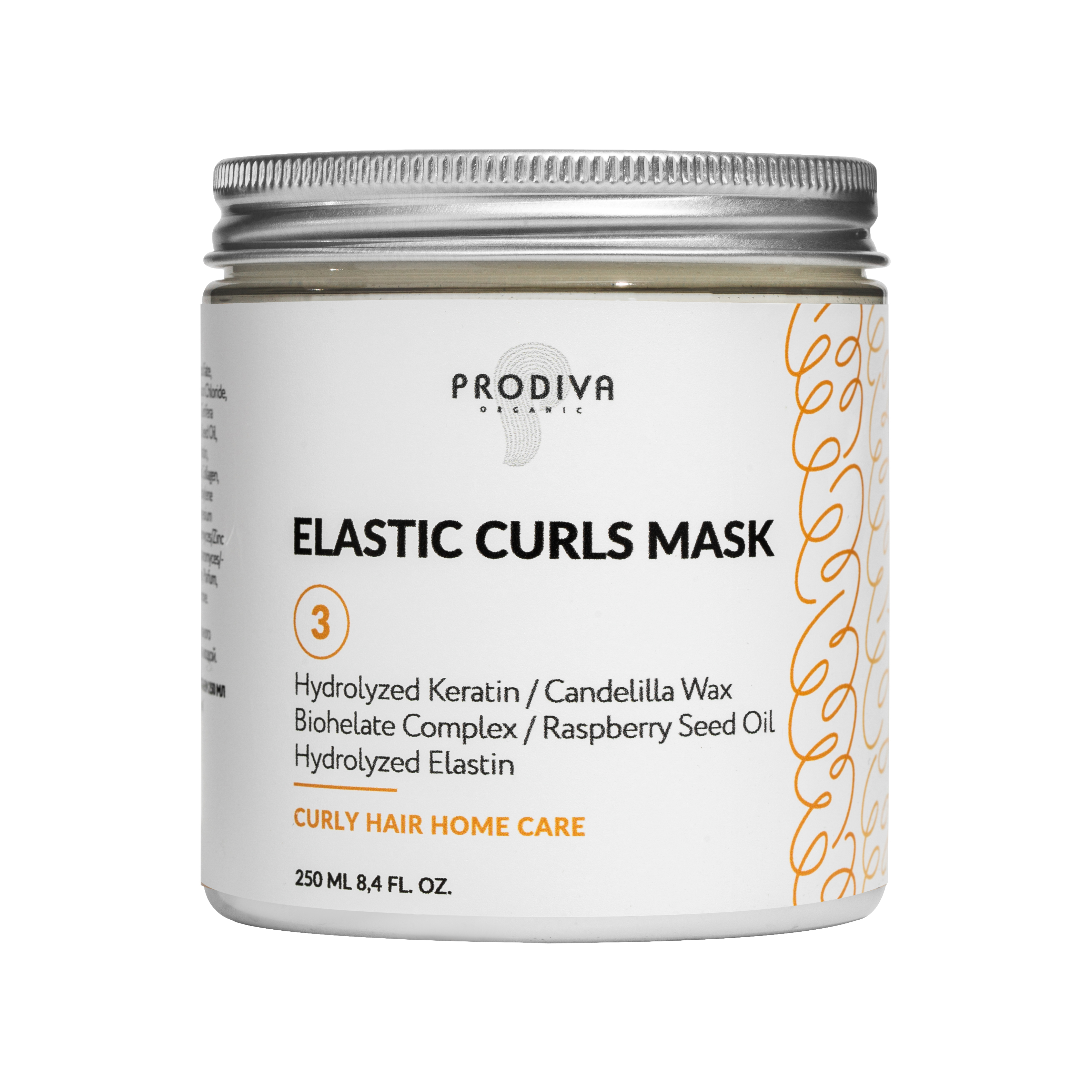 PRODIVA, Маска для ухода за кудрявыми и вьющимися волосами Elastic Curls, 250 мл.