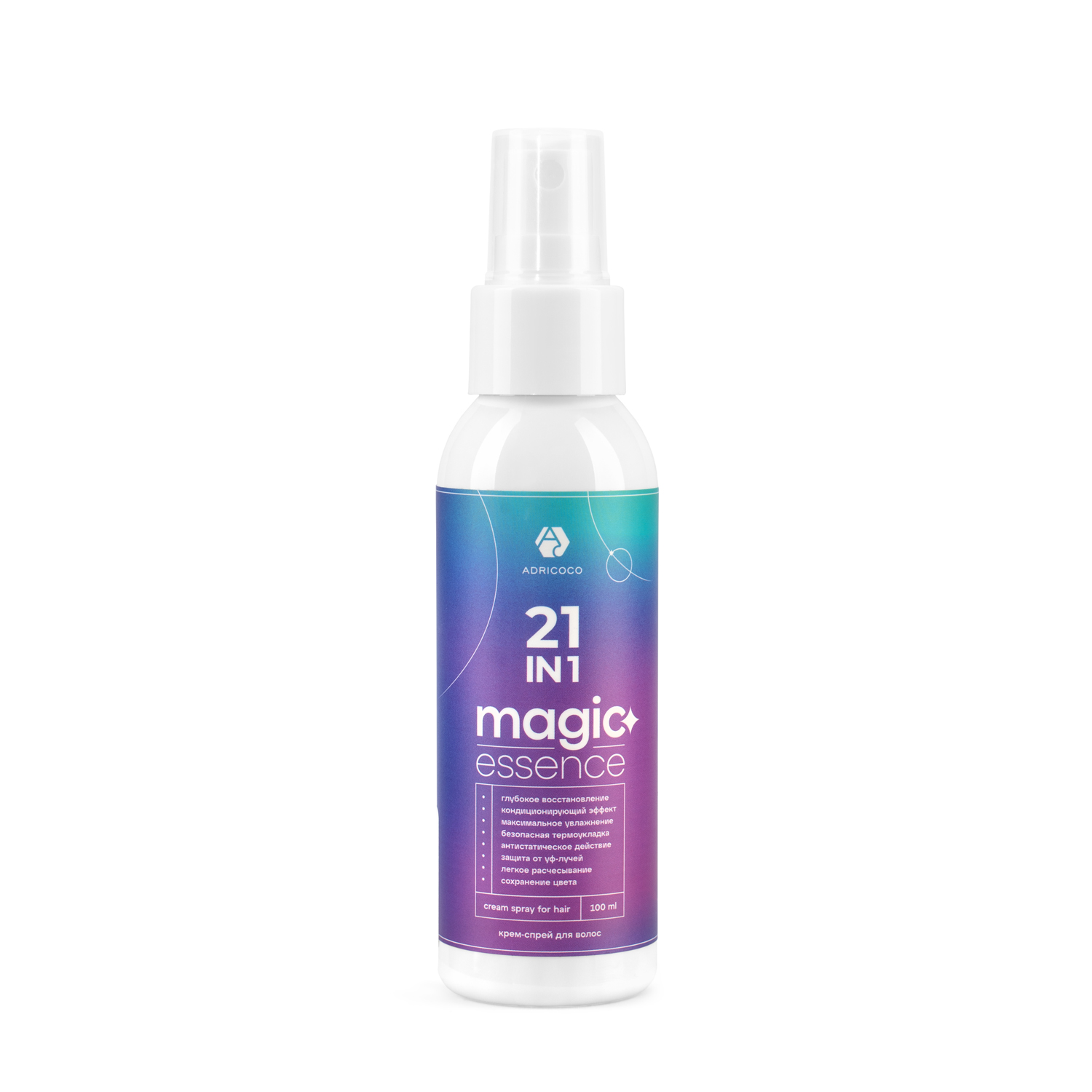 ADRICOCO, Многофункциональный крем-спрей для волос 21 в 1 Magic Essence, 100 мл.