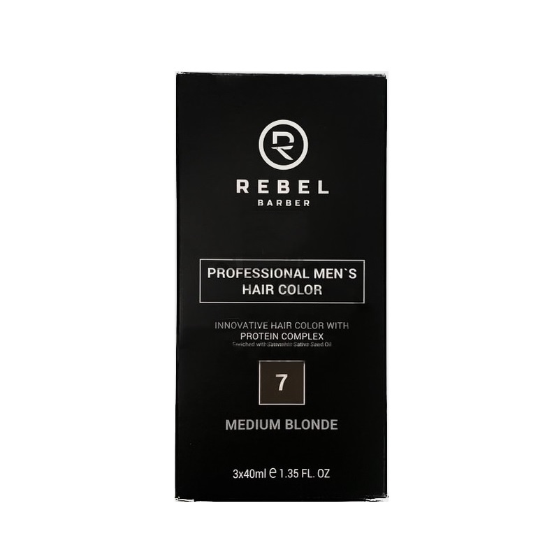 REBEL BARBER, Профессиональная мужская краска для волос 7, 3 шт*40 мл.