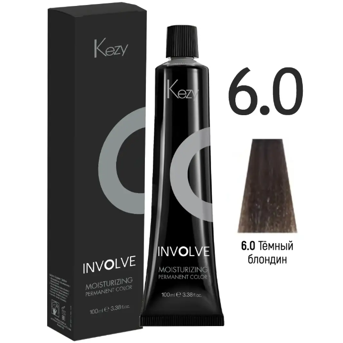 KEZY, Стойкая крем-краска для волос Involve color 6.0, 100 мл.