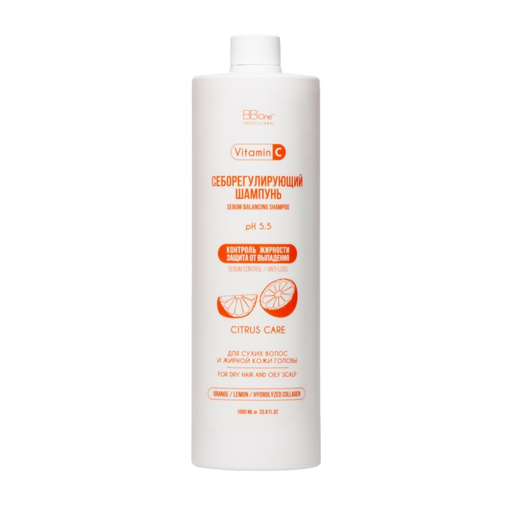 BB ONE, Себорегулирующий шампунь Sebum Balancing Shampoo Citrus Care, 1000 мл.