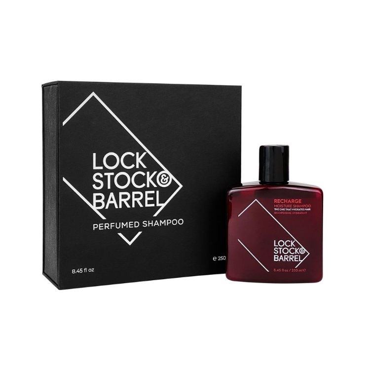 LOCK STOCK & BARREL, Шампунь для жестких волос и бороды в подарочной упаковке Recharge, 250 мл.