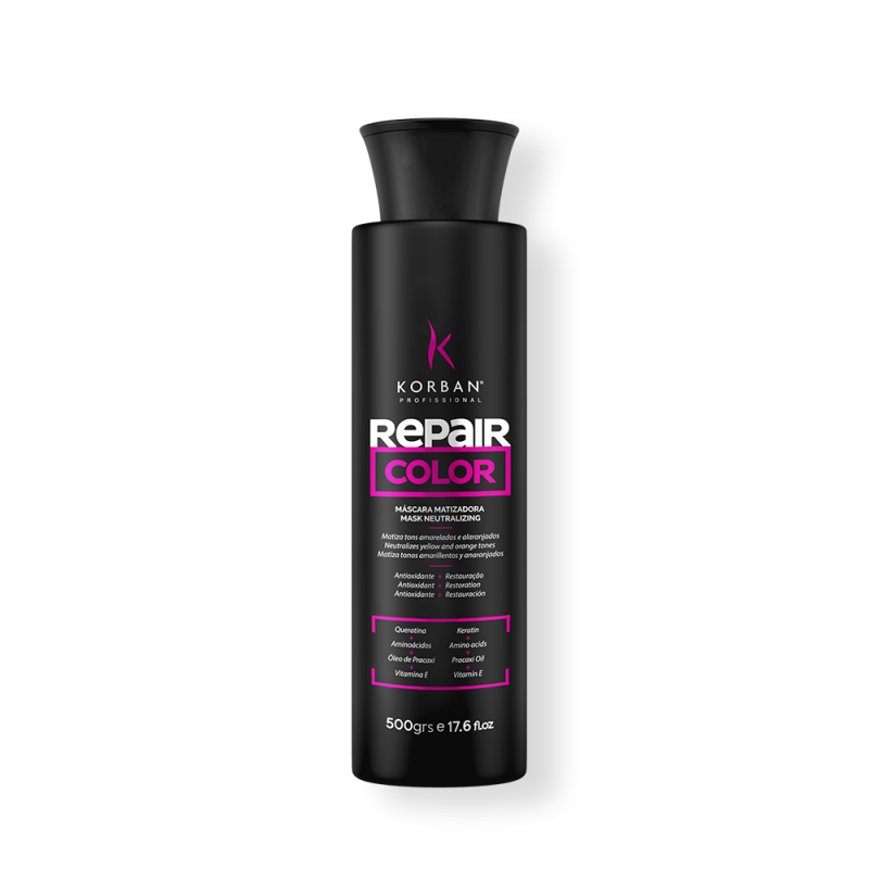 KORBAN, Питательная тонирующая маска для создания пепельного оттенка Repair Color Black Mask, 200 гр.