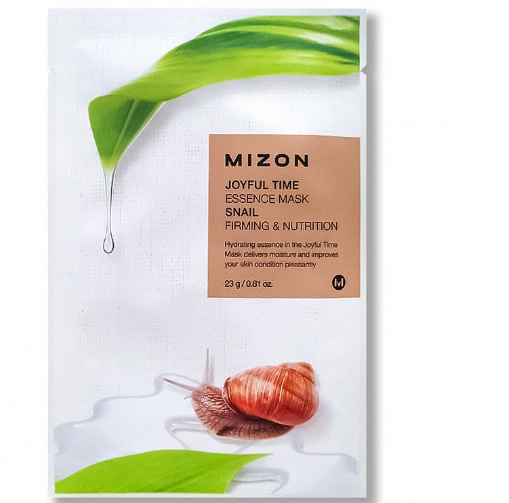 MIZON, Тканевая маска для лица с экстрактом улиточного муцина Joyful Time Essence Mask Snail, 1 шт.