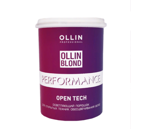 OLLIN, Осветляющий порошок для открытых техник обесцвечивания волос Blond Performance Open Tech, 500 г.