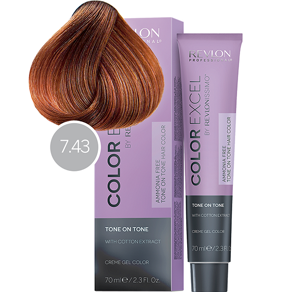 REVLON, Безаммиачная краска для волос Revlonissimo Color Excel 7.43, 70 мл.