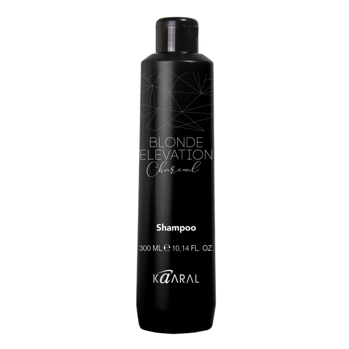 KAARAL, Черный угольный тонирующий шампунь для волос Blonde Elevation Charcoal Shampoo, 300 мл.