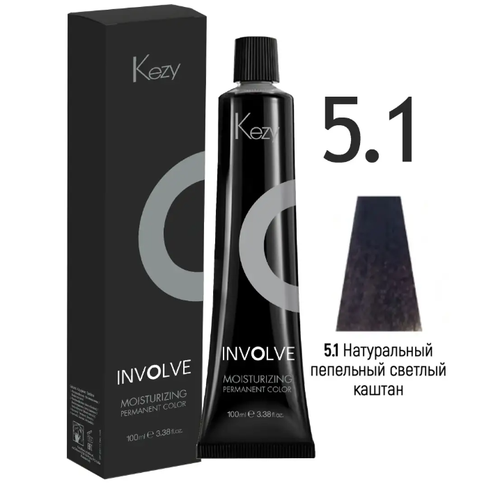 KEZY, Стойкая крем-краска для волос Involve color 5.1, 100 мл.