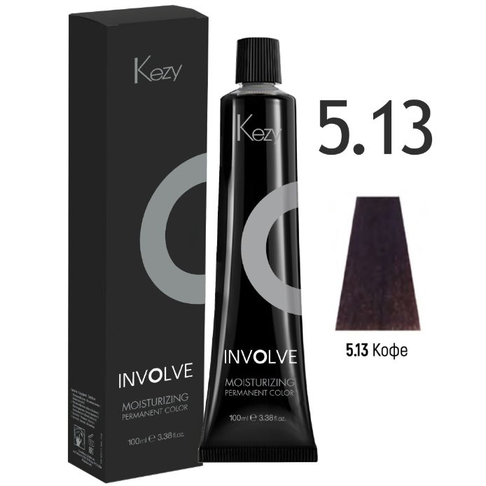 KEZY, Стойкая крем-краска для волос Involve color 5.13, 100 мл.