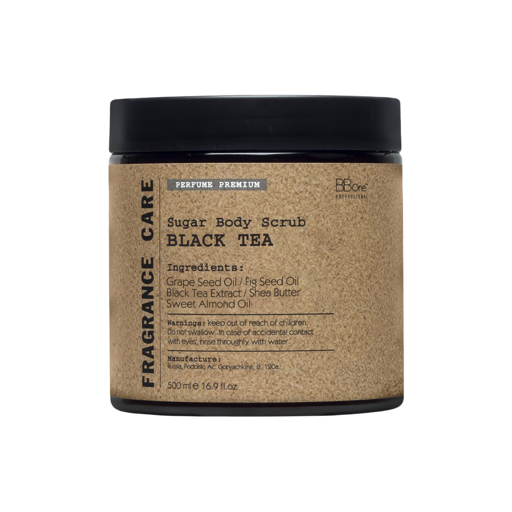 BB ONE, Парфюмированный скраб для тела Sugar Body Scrub Black Tea Fragrance Care, 500 мл.