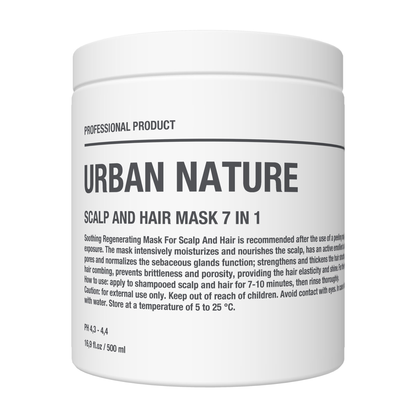 URBAN NATURE, Маска для кожи головы и волос 7 в 1 Scalp And Hair Mask 7 in 1, 500 мл.