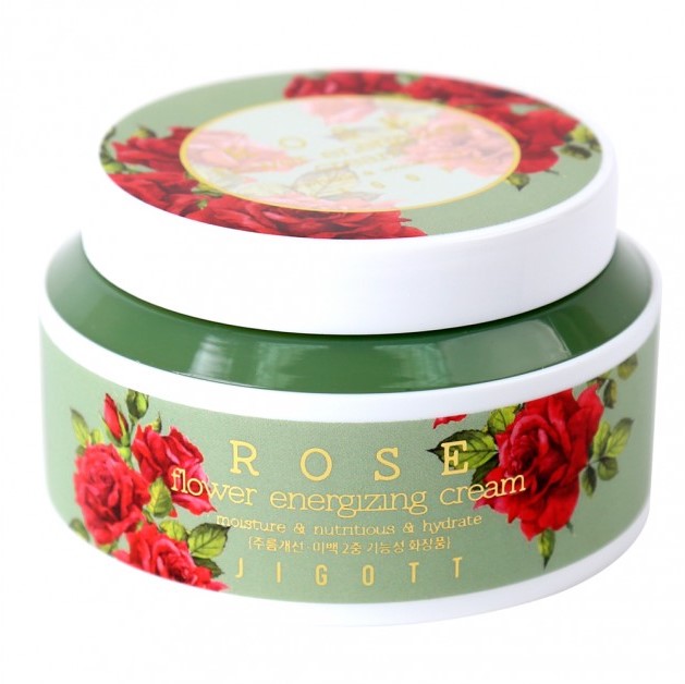 JIGOTT, Тонизирующий крем для лица с экстрактом Розы Rose Flower Energizing Cream, 100 мл.