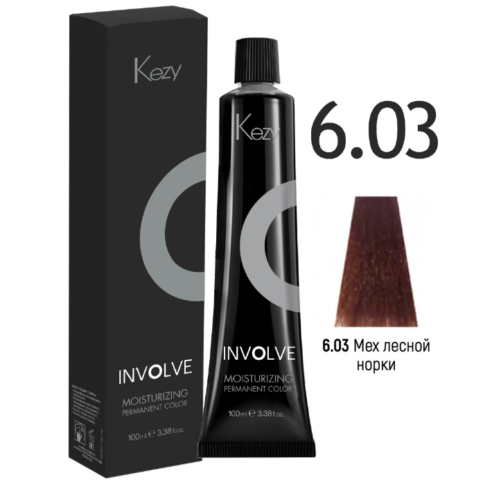KEZY, Стойкая крем-краска для волос Involve color 6.03, 100 мл.