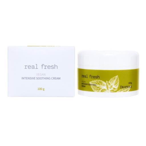 DEOPROCE, Крем для лица успокаивающий Real Fresh Vegan Intensive Soothing Cream, 100 мл.