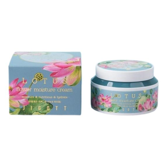 JIGOTT, Увлажняющий крем для лица с экстрактом лотоса Lotus Flower Moisture Cream, 100 мл.