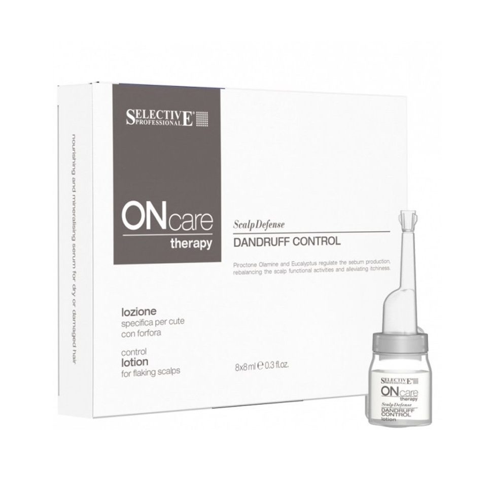 SELECTIVE, Специальный лосьон от перхоти Dandruff Control On Care Scalp Defense, 8x8 мл.