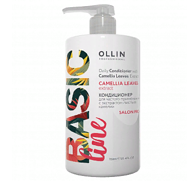 OLLIN, Кондиционер для частого применения с экстрактом листьев камелии Ollin Basic Line, 750 мл.