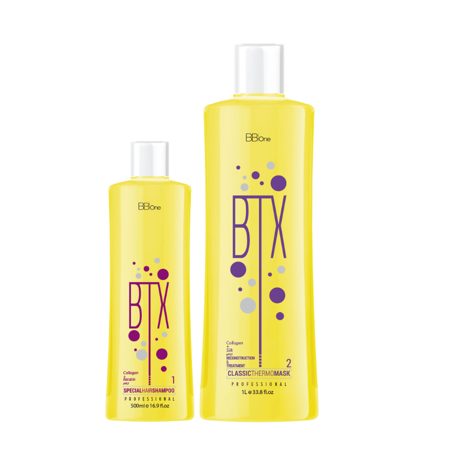 BB ONE, Набор ботокс для волос BTX Classic (шаг 1 + шаг 2), 500 мл. + 1000 мл.