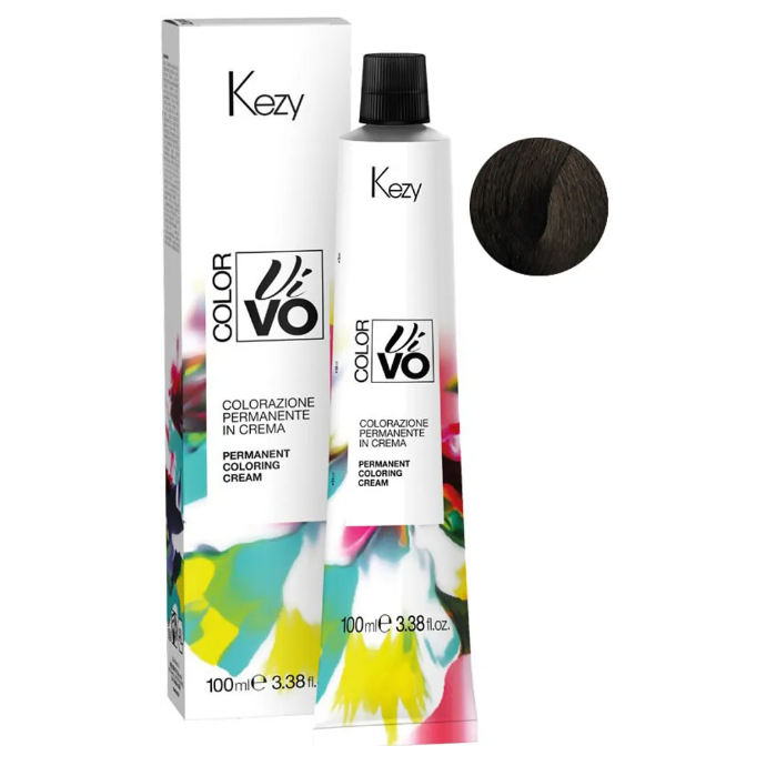 KEZY, Перманентная крем-краска для волос c коллагеном и Абиссинским маслом  Colore Vivo 6.00p, 100 мл.