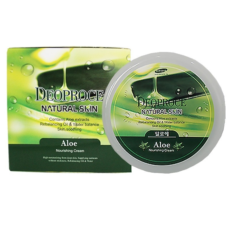 DEOPROCE, Крем для лица и тела с экстрактом сока алое Natural Skin Aloe Nourishing Cream, 100 мл.