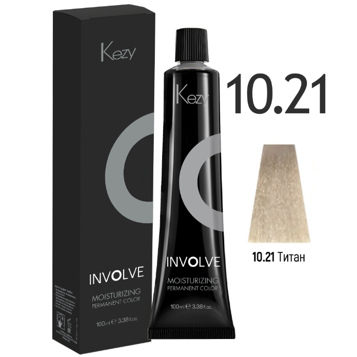 KEZY, Стойкая крем-краска для волос Involve color 10.21, 100 мл.
