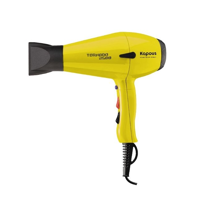 KAPOUS, Профессиональный фен для волос Tornado 2500 Yellow.