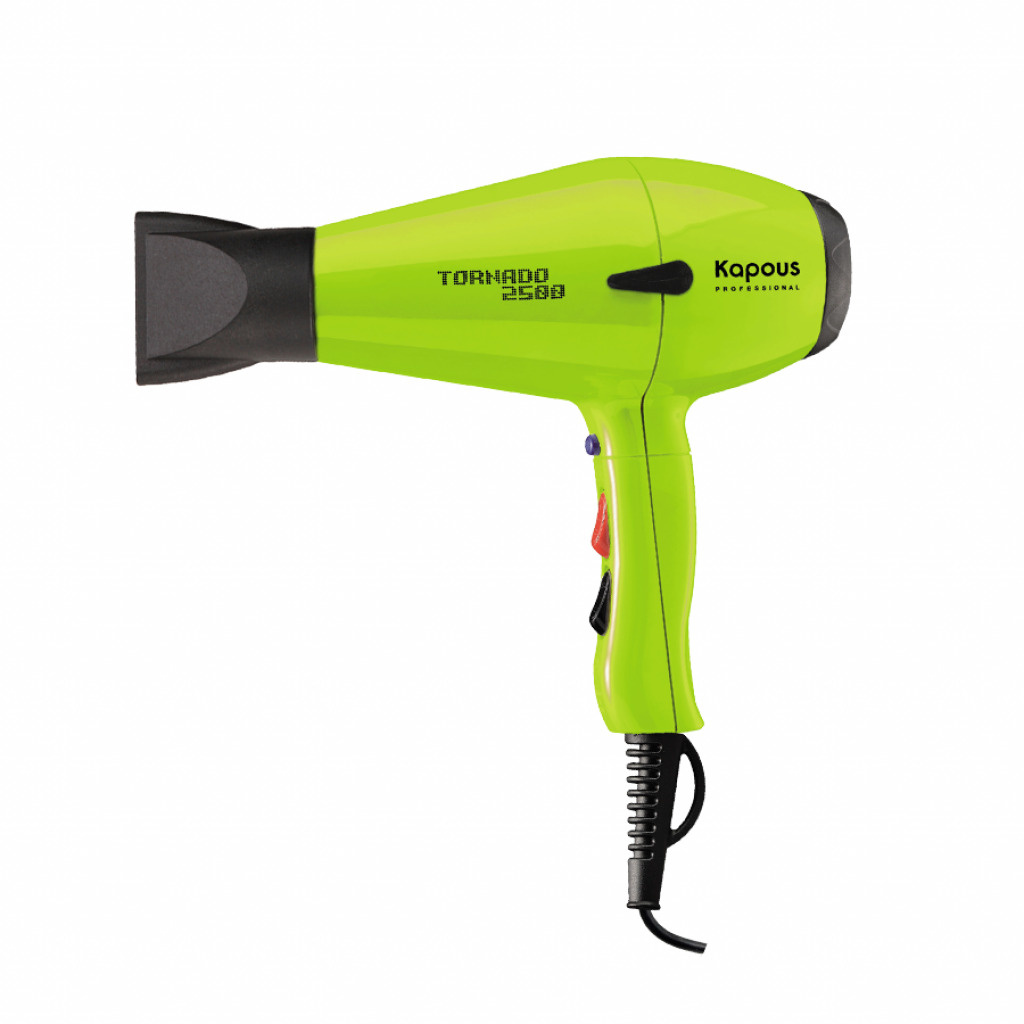 KAPOUS, Профессиональный фен для волос Tornado 2500 Light green.