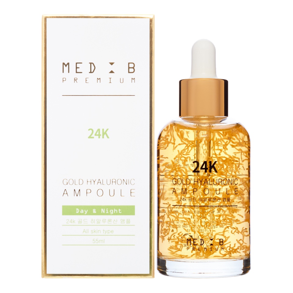 MEDB, Сыворотка для лица с гиалуроновой кислотой и золотом Premium 24K Gold Hyaluronic Ampoule, 55 мл.
