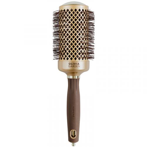 OLIVIA GARDEN, Термобрашинг для волос Expert Blowout Shine Wavy Bristles Gold & Brown 55 мм.