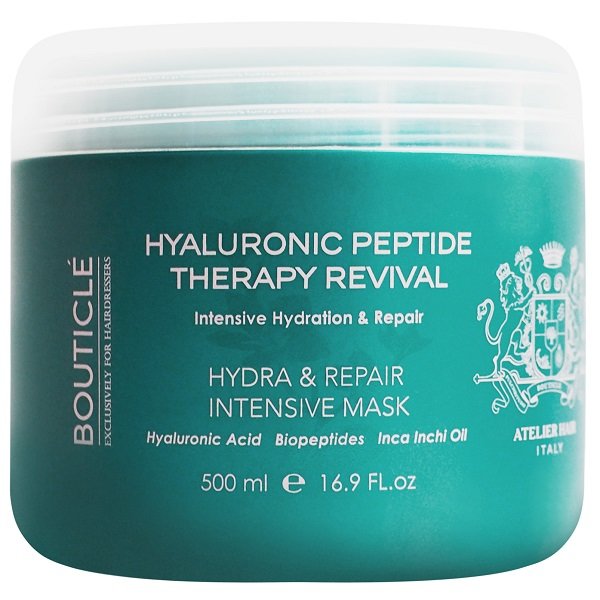 BOUTICLE, Восстанавливающая маска для поврежденных волос Hyaluronic Peptide Therapy Revival, 500 мл.