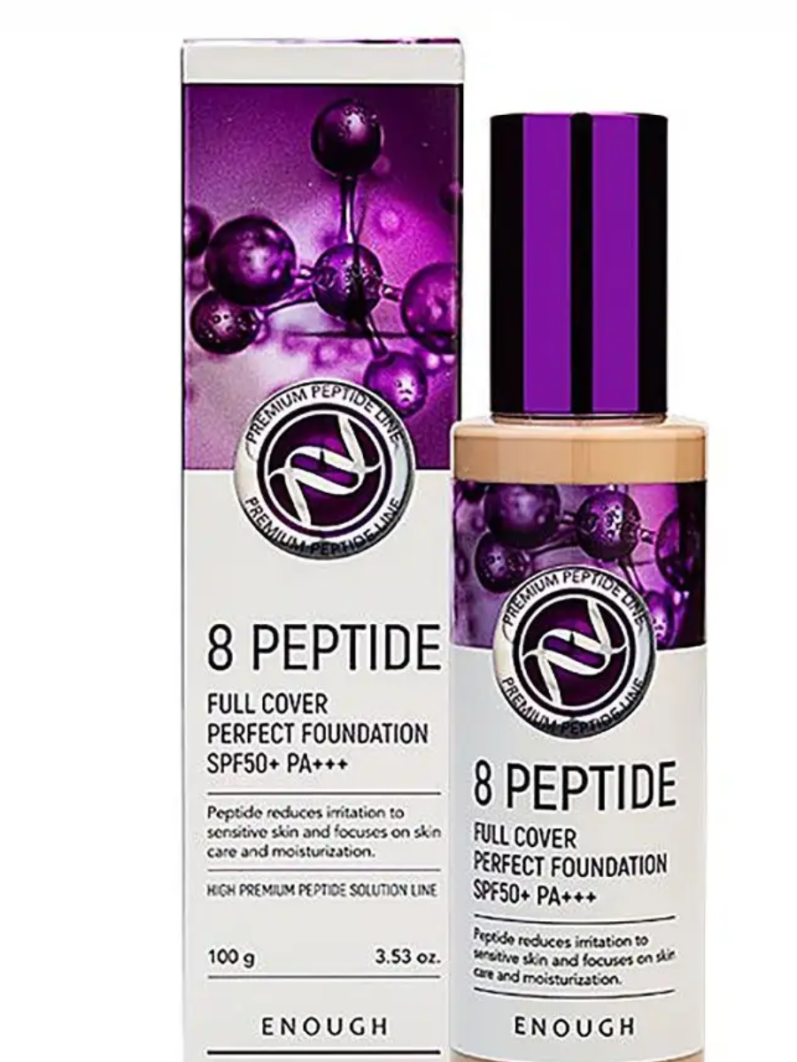ENOUGH, Тональный крем с пептидами Premium 8 Peptide Full Cover Perfect Foundation, №23, 100 мл.