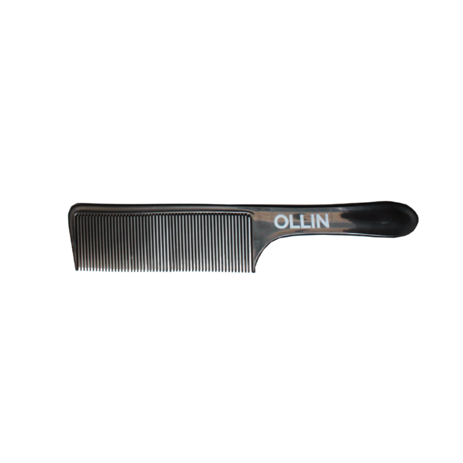 OLLIN, Расческа для стрижки под машинку, пластик, ровные зубцы, черная.