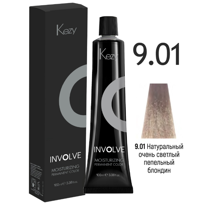 KEZY, Стойкая крем-краска для волос Involve color 9.01, 100 мл.