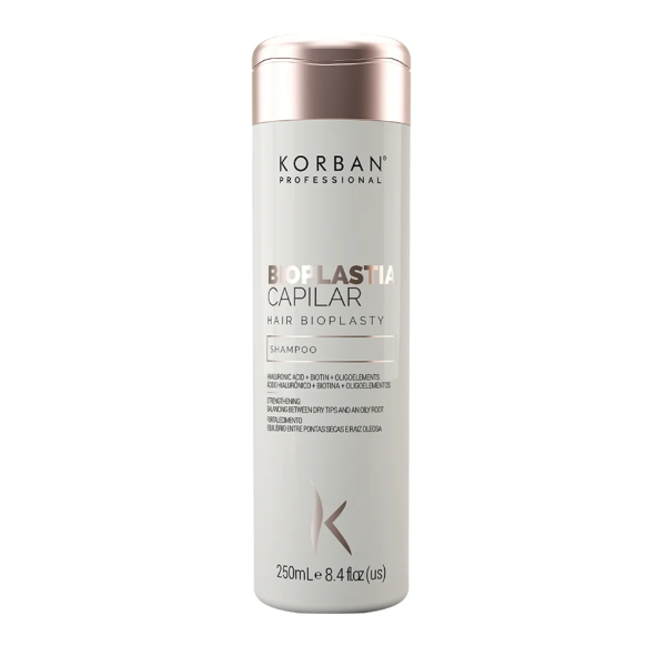 KORBAN, Шампунь с биотином и гиалуроновой кислотой для роста волос Bioplastia Shampoo Home Care, 250 мл.