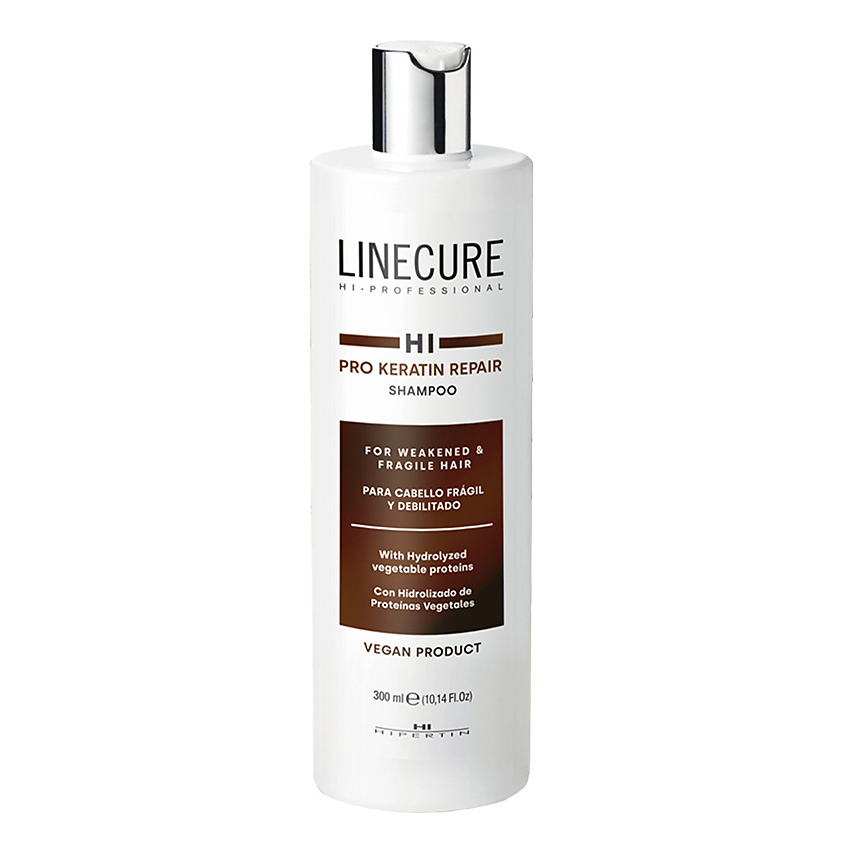 HIPERTIN, Шампунь для волос восстанавливающий LINECURE Pro Keratin Repair (vegan), 300 мл.