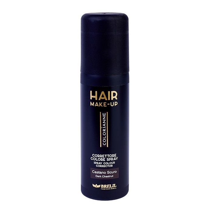 BRELIL, Спрей-макияж для седых волос Hair make-up Dark Chestnut, 75 мл.