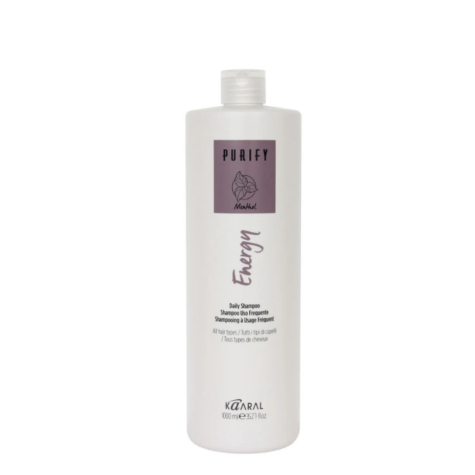 KAARAL, Интенсивный энергетический шампунь с ментолом для волос Purify-Energy Shampoo, 1000 мл.