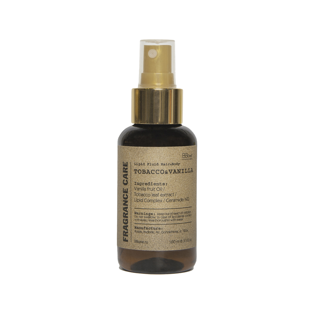 BB ONE, Парфюмированный флюид Lipid Fluid Hair & Body Tobacco & Vanilla Fragrance Care, 100 мл.