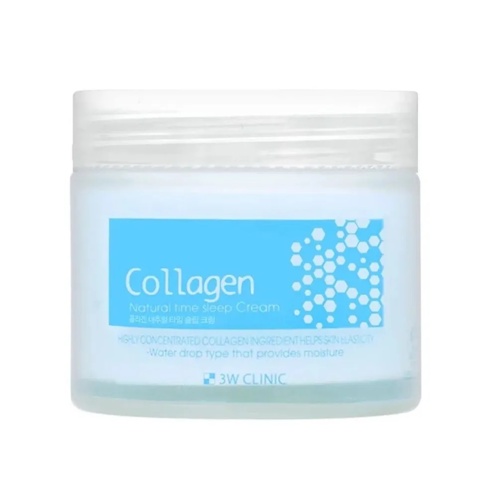 3W CLINIC, Крем для лица с коллагеном Collagen Natural Time Sleep Cream, 70 гр.