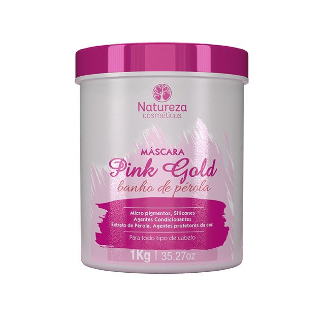 NATUREZA, Маска-глянец для волос Pink Gold, 1000 гр.