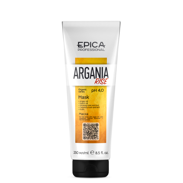 EPICA, Маска для придания блеска с маслом арганы Argania Rise Organic, 250 мл.