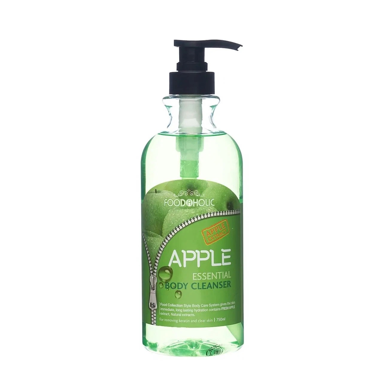 FOODAHOLIC, Гель для душа с экстрактом яблока Essential Body Cleanser #Apple, 750 мл.
