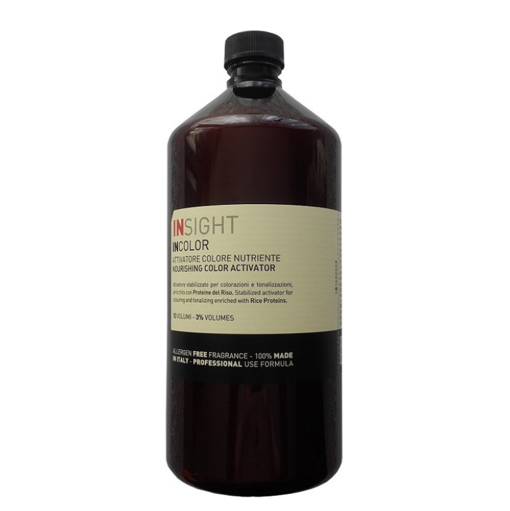 INSIGHT, Протеиновый активатор для окрашивания и обесцвечивания волос Incolor Attivatore Colore Nutriente 3%, 900 мл.