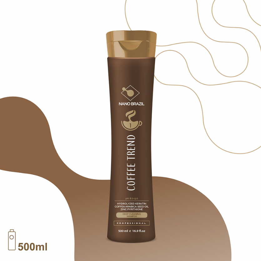 NANO BRAZIL, Шампунь для волос Шаг 1 COFFEE TREND Deep Cleaning Shampoo, 500 мл.