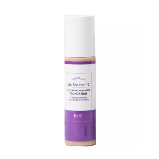 JIGOTT, Тональный крем Vita Solution 12 Anti-Aging Collagen Foundation № 21, 100 мл.