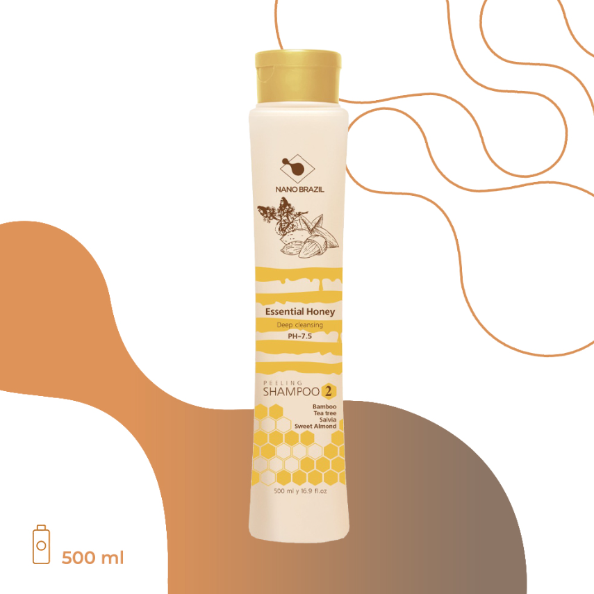 NANO BRAZIL, Шампунь для волос Шаг 2 Essential Honey Peeling Shampoo, 500 мл.