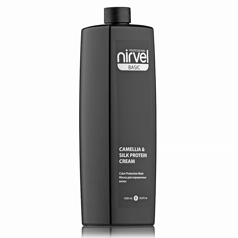NIRVEL, Маска для окрашенных волос с экстрактом камелии и протеинами шелка Camellia & Sunflower, 1000 мл.