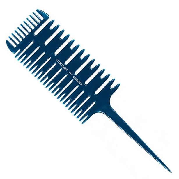 COMAIR, Расческа-гребень для расчесывания и распрямления волос Blue Profi Line №717, 24 см.